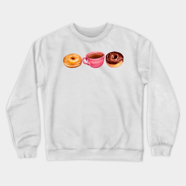 Coffee & Donuts Crewneck Sweatshirt by KellyGilleran